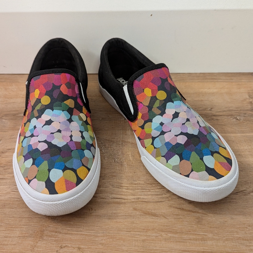 Bucket Feet Pink Flower Pattern Shoes Size 8